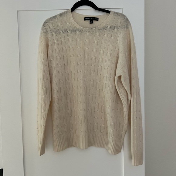 Ralph Lauren Black Label 100% Cashmere Cable Knit Crew Neck Sweater - Picture 3 of 3